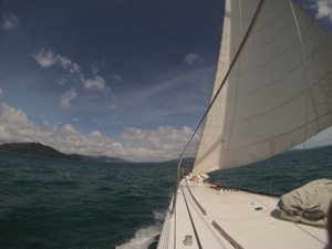 Sailing through the Whitsunday straits and around the islands last week. (Louise KEnward, 2014)